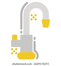Faucet Icon  in Flat Style. Color Fill