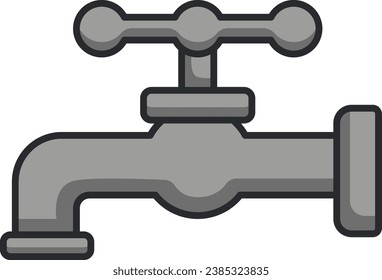 Faucet icon in flat style. Water tap vector illustration on white isolated background. Tap business concept.