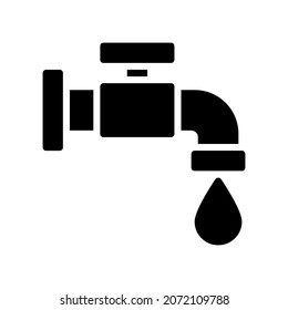 Faucet Icon, Glyph style icon vector illustration, Suitable for website, mobile app, print, presentation, infographic and any other project.