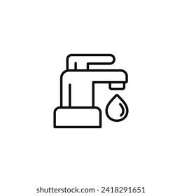 Faucet-Symbol einzeln auf weißem Hintergrund