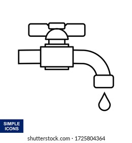 Faucet-Symbol isolierte Symbol Zeichen Symbol Vektor-Abbildung. Hochwertige, schwarze Vektorsymbole.