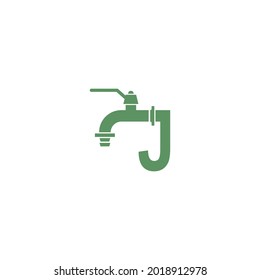 Icono de grifo con letra J modelo de diseño vectorial