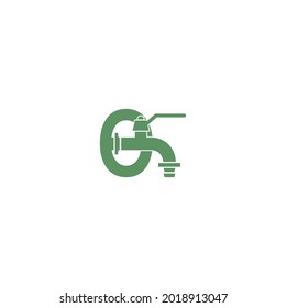 Faucet icon with letter O logo design vector template