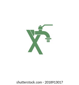 Icono de grifo con letra X modelo vectorial de diseño de logotipo