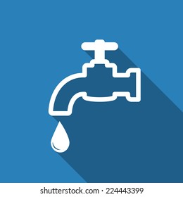 faucet icon with long shadow