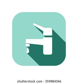 faucet icon with long shadow