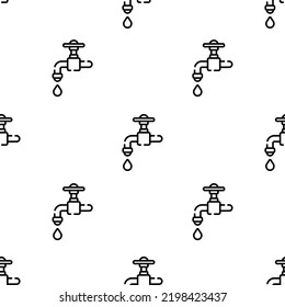 faucet icon pattern. Seamless faucet pattern on white background.