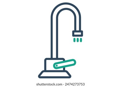 Faucet icon. icon related to dispensing. line icon style. water elements vector illustration