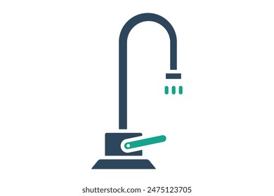 Icono del grifo. icono relacionado con la dispensación. estilo de ícono sólido. Elementos de agua Ilustración vectorial