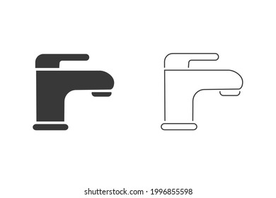 Faucet icon set flat style. Vector illustration