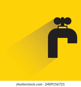 faucet icon with shadow on yellow background