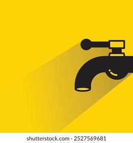Icono de grifo con sombra sobre fondo amarillo