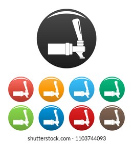 Faucet icon. Simple illustration of faucet vector icons set color isolated on white