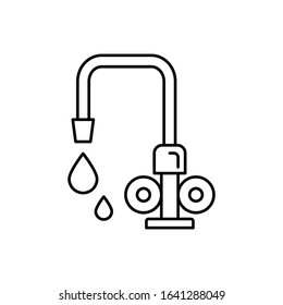 Faucet icon. Simple line, outline vector bathroom icons for ui and ux, website or mobile application