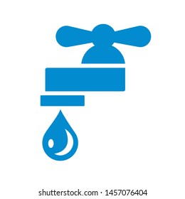 Faucet icon symbol. water drop from crane on white background cartoon vector illustration
