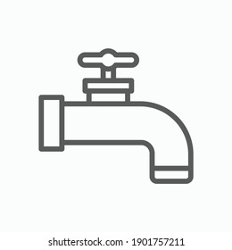 Wasserhahn-Ikone, Tippen Sie auf Vektorgrafik