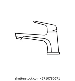 faucet icon template in outline style on white background, faucet symbol vector sign isolated on white background illustration for graphic and web design
