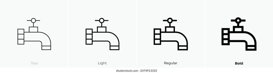 icono de grifo. Diseño de estilo fino, ligero, regular y audaz aislado sobre fondo blanco