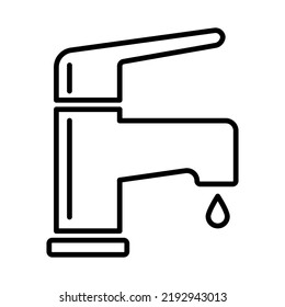 Faucet icon in thin line style. Vector illustration isolated on white background