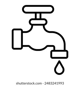 Faucet icon in thin line style Vector illustration graphic design 