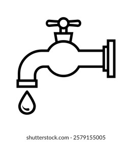 Faucet icon in thin line style Vector illustration graphic design