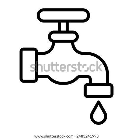 Faucet icon in thin line style Vector illustration graphic design 