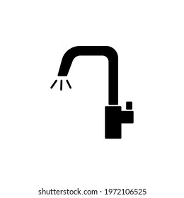 faucet icon vector illustration. faucet icon glyph style design. isolated on white background
