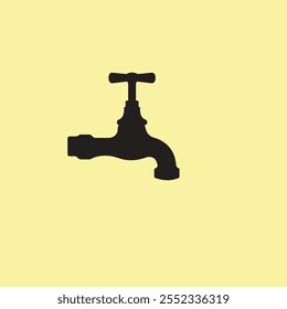 Wasserhahn-Symbol, Vektorgrafik auf gelbem Hintergrund