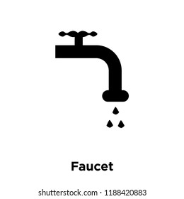 Faucet icon vector isolated on white background, logo concept of Faucet sign on transparent background, filled black symbol