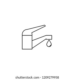 Faucet icon vector isolated on white background, Faucet transparent sign , line or linear sign, element design in outline style