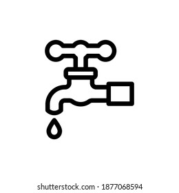 faucet icon, vector, line art design editable stroke