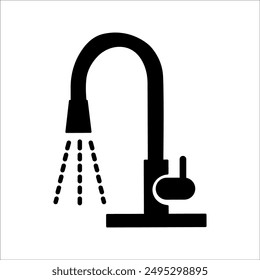 faucet icon, vector, line art design editable stroke