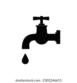 Faucet icon vector logo template. Water tap. Vector illustration.