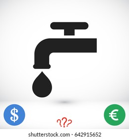 faucet icon vector, stock vector illustration flat design style