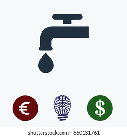 faucet icon vector, stock vector illustration flat design style
