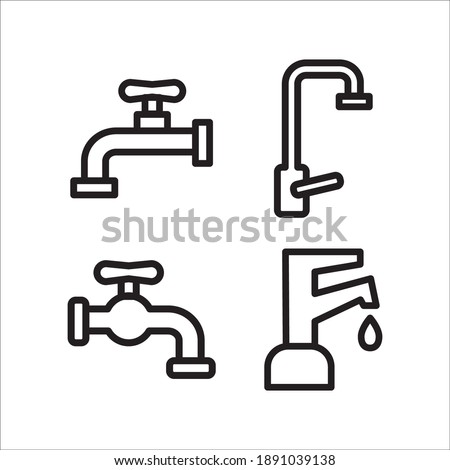 Faucet Icon Vector Template Illustration