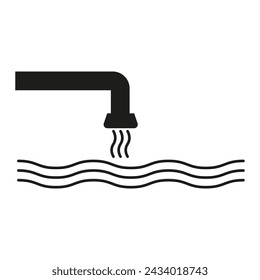 Faucet icon. Warm water flow. Hygiene utility. Vector illustration. EPS 10.