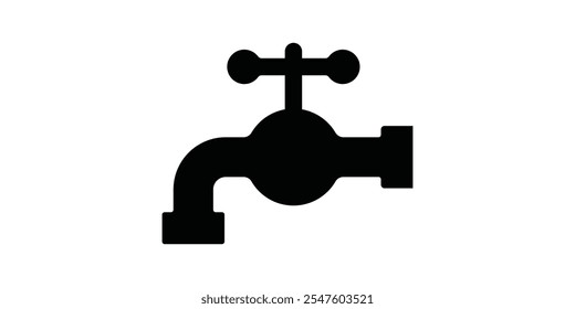 Icono de grifo. Grifo de agua, icono plano de símbolo de grifo de baño.