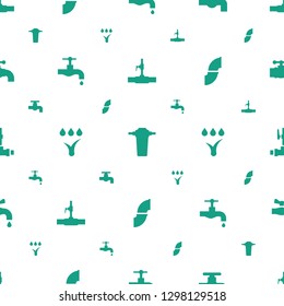 faucet icons pattern seamless white background. Included editable filled water pipe, tap, watering system, pipe icons. faucet icons for web and mobile.