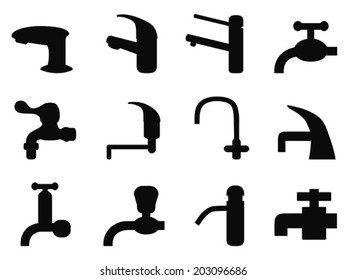 faucet icons set