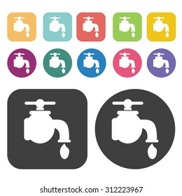 Faucet icons set. Vector Illustration eps10. 