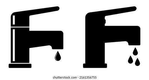 Faucet icons. Vector illustration isolated on white background
