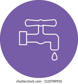 Faucet line circle icon vector image. Can also be used for web apps, mobile apps and print media.