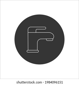 Faucet line icon flat style. Vector illustration