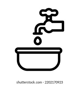 faucet line icon illustration vector graphic 