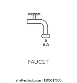 Faucet linear icon. Faucet concept stroke symbol design. Thin graphic elements vector illustration, outline pattern on a white background, eps 10.