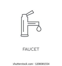 Faucet linear icon. Faucet concept stroke symbol design. Thin graphic elements vector illustration, outline pattern on a white background, eps 10.