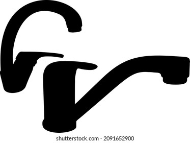 Wassermischer für Bad und Küche. Vektorbild.