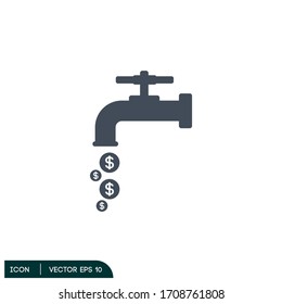 icono de grifo y dinero 
símbolo de origen de dinero Símbolo de logotipo vectorial eps 10