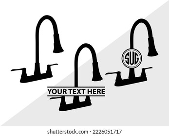 Faucet Monogram Printable Vector Illustration